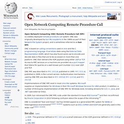 Open Network Computing Remote Procedure Call