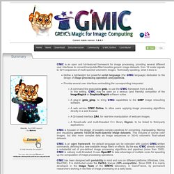 G'MIC - GREYC's Magic for Image Computing: An Open and Full-Featured Framework for Image Processing