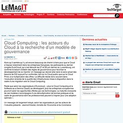 Cloud Computing : les acteurs du Cloud à la recherche d’un modèle de gouvernance