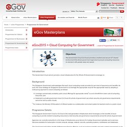 Singapore eGov - Cloud Computing for Government - Singapore e-Government Programme