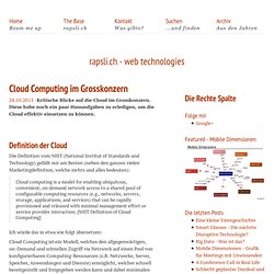 Le cloud computing dans la grande entreprise