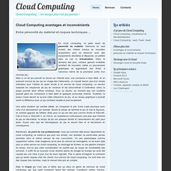Cloud Computing Avantages et inconvénients 1