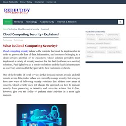 Cloud Computing Security - Explained - Redbuddy