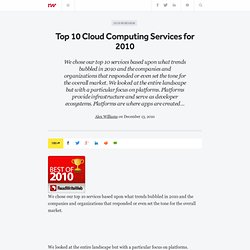 Top 10 Cloud Computing Services for 2010 - ReadWriteCloud