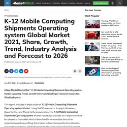 K-12 Mobile Computing Shipments Operating system Global Market 2021, Share, Growth, Trend, Industry Analysis and Forecast to 2026