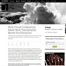 How Cloud Computing Made Web Typography Better For Everyone