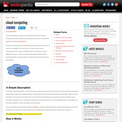 What is Cloud Computing - The Cloud? Webopedia