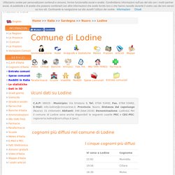 Comune di Lodine (NU) Sardegna - Tutte le informazioni e tutti i dati utili.
