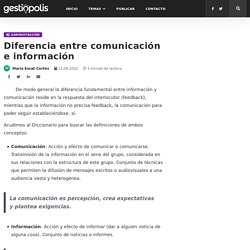 Diferencia entre comunicación e información