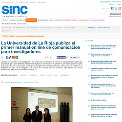 La Universidad de La Rioja publica el primer manual on line de comunicacion para investigadores
