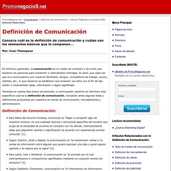 DEFINICIÓN DE COMUNICACIÓN