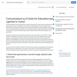 Comunicazioni su G Suite for Education per i genitori e i tutori - Guida di Amministratore di G Suite