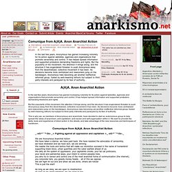 Comunique from A(A)A. Anon Anarchist Action