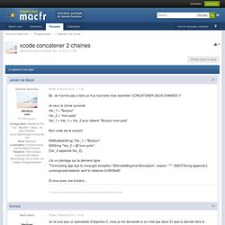 xcode concatener 2 chaines - Forum de macfr.com
