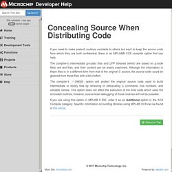 Concealing Source When Distributing Code - Developer Help