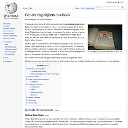 Concealing objects in a book