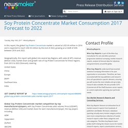 Soy Protein Concentrate Market Consumption 2017 Forecast to 2022