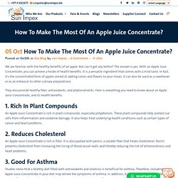 Apple Juice Concentrate Suppliers - Manufacturers - Sun Impex
