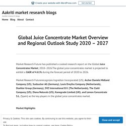 Global Juice Concentrate Market Overview and Regional Outlook Study 2020 – 2027 – Aakriti market research blogs