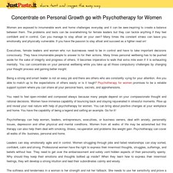 Concentrate on Personal Growth go with Psychotherapy for Women