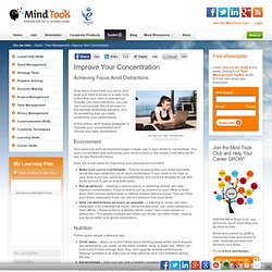 Improve Your Concentration - Time Management Training from MindTools