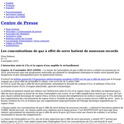 Les concentrations de gaz à effet de serre battent de nouveaux records