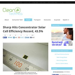 Sharp Hits Concentrator Solar Cell Efficiency Record, 43.5%