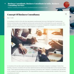 Concept Of Business Consultancy