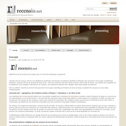 Concept — recensio.net