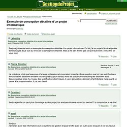 Exemple de conception détaillée d'un projet informatique