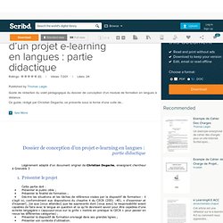 Dossier de conception d’un projet e-learning en langues : partie didactique