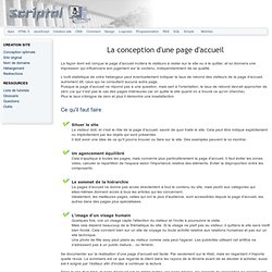 Conception d'une page d'accueil de site web