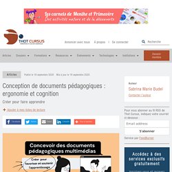 Conception de documents pédagogiques : ergonomie et cognition - Thot Cursus