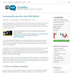 La conception pour les sites Web Mobile