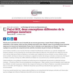 Fed et BCE, deux conceptions différentes de la politique monétaire - Le Cercle des Économistes