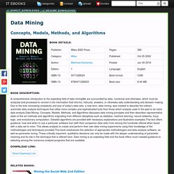 Data Mining Concepts, Models, Methods, and Algorithms CHM Download Free