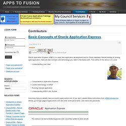 Basic Concepts of Oracle Application Express