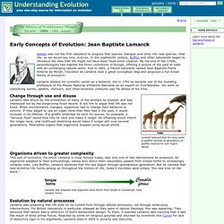 Early Concepts of Evolution: Jean Baptiste Lamarck
