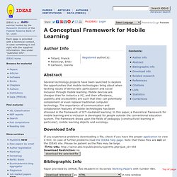 A Conceptual Framework for Mobile Learning
