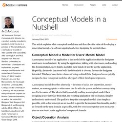 Conceptual Models in a Nutshell