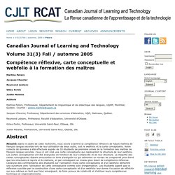 Canadian Journal of Learning and Technology / La revue canadienne de l’apprentissage et de la technologie