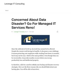 Concerned About Data Disaster? Go For Managed IT Services Reno!