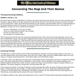 Concerning The Magi And Their Names
