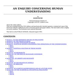 Hume: Enquiry Concerning Human Understanding