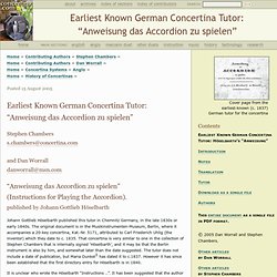 Earliest Known German Concertina Tutor: "Anweisung das Accordion zu spielen"