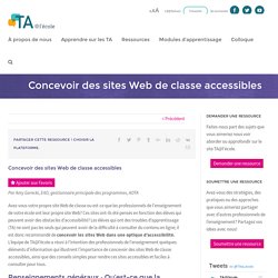 Concevoir des sites Web de classe accessibles - TA@l’école