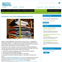 Concevoir une fiche pédagogique de FLE / Institut français