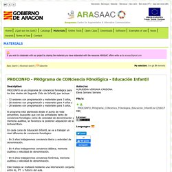 PROCONFO - PROgrama de CONciencia FOnológica - Educación Infantil