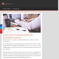Guiding Steps to Conclude Mobile App Development Strategy
