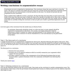 Writing conclusions to argumentative essays
